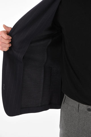 2 Buttons Pinstriped Virgin Wool Blazer
