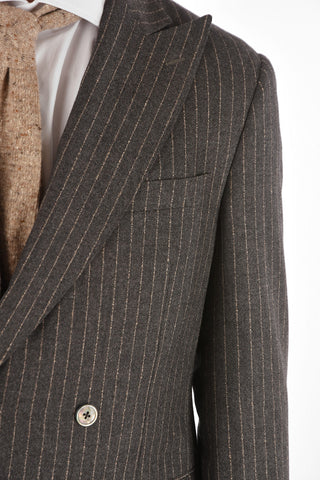 Pinstriped Double Breasted Suit ACADEMY with Peak Lapel