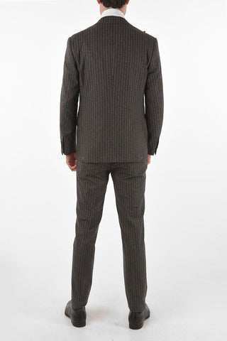 Pinstriped Double Breasted Suit ACADEMY with Peak Lapel