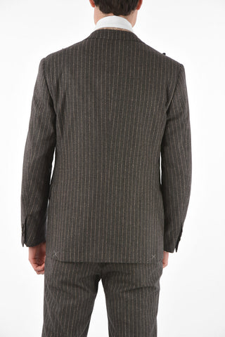 Pinstriped Double Breasted Suit ACADEMY with Peak Lapel