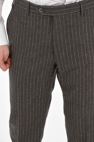 Pinstriped Double Breasted Suit ACADEMY with Peak Lapel