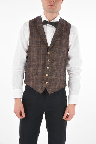 CC COLLECTION Virgin Wool Tartan REWARD Single Breasted Vest
