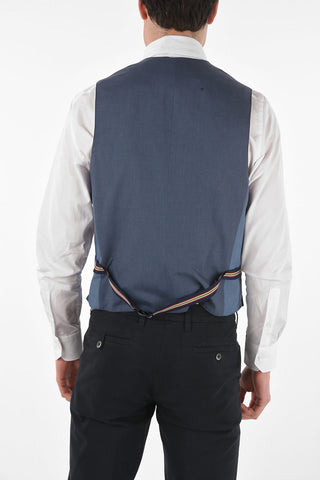 CC COLLECTION Virgin Wool Tartan REWARD Single Breasted Vest