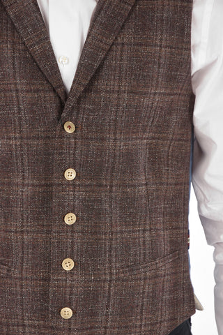 CC COLLECTION Virgin Wool Tartan REWARD Single Breasted Vest
