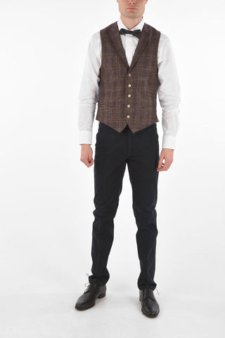 CC COLLECTION Virgin Wool Tartan REWARD Single Breasted Vest