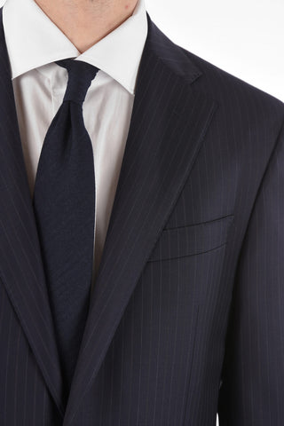 2-Piece LEADER Pinstriped Suit with Flap Pockets