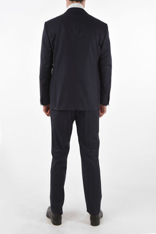 2-Piece LEADER Pinstriped Suit with Flap Pockets