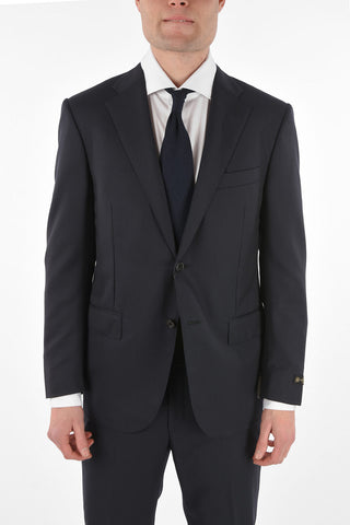 Virgin Wool Single Breasted Pinstriped LEADER Suit