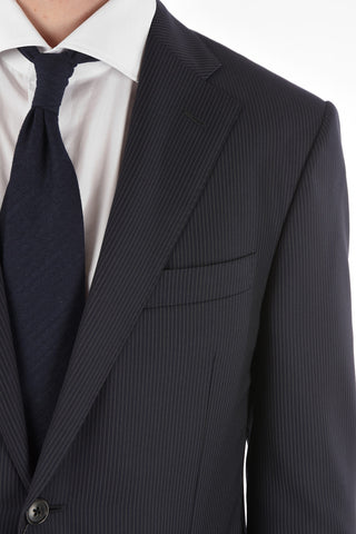 Virgin Wool Single Breasted Pinstriped LEADER Suit