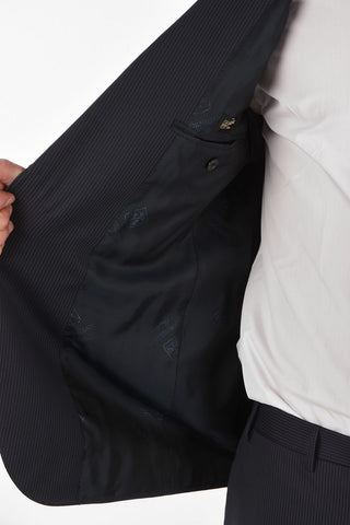 Virgin Wool Single Breasted Pinstriped LEADER Suit