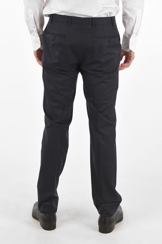 Virgin Wool Single Breasted Pinstriped LEADER Suit