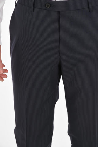 Virgin Wool Single Breasted Pinstriped LEADER Suit