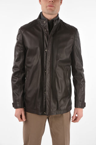 ID Leather Jacket with Drawstring