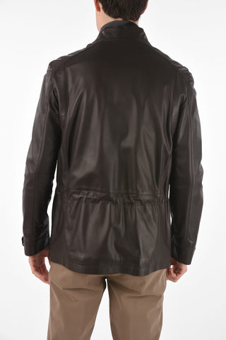 ID Leather Jacket with Drawstring