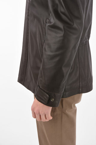 ID Leather Jacket with Drawstring