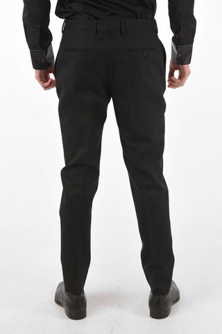 Hairline Striped Wool Pants