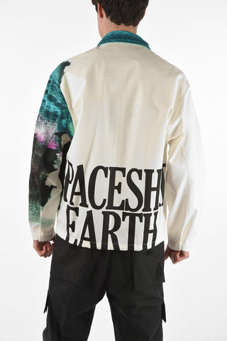 Printed Cotton Jacket with Hidden Closure