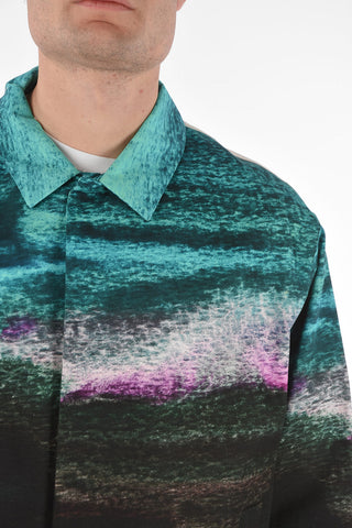 Printed Cotton Jacket with Hidden Closure