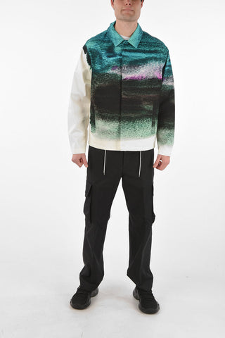 Printed Cotton Jacket with Hidden Closure