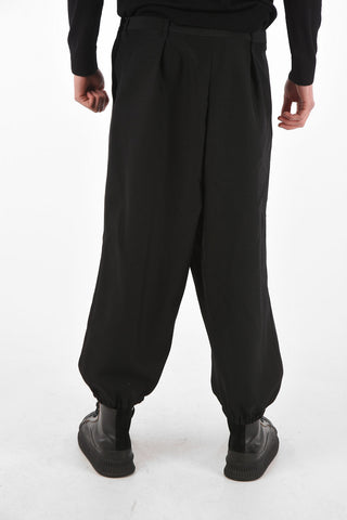 Wool Pants with Elastic Ankle Band
