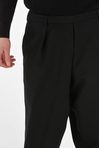 Wool Pants with Elastic Ankle Band