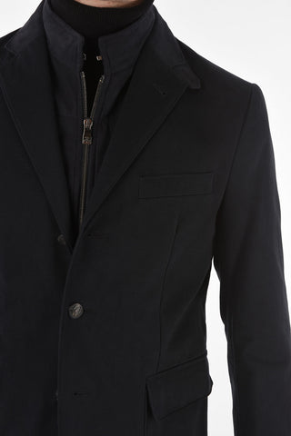 ID OUTDOOR 3 Button Blazer with Faux Suede Detachable Detail