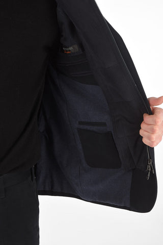 ID OUTDOOR 3 Button Blazer with Faux Suede Detachable Detail