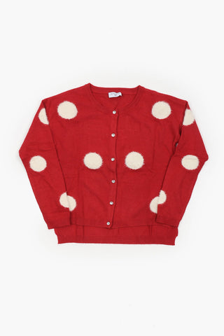 Polka Dots Cardigan with Jewel Buttons