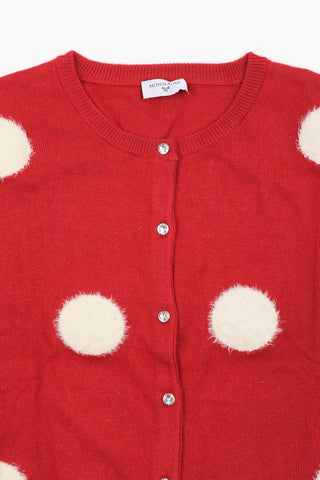 Polka Dots Cardigan with Jewel Buttons