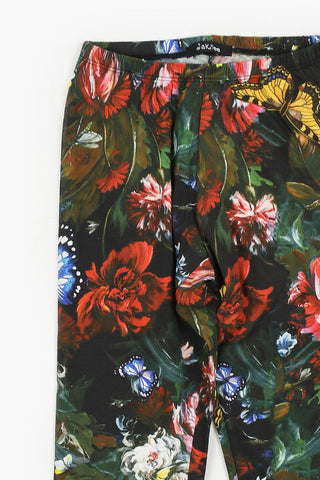Stretch Cotton Floral Leggings
