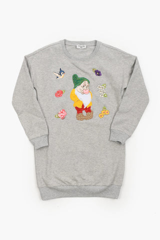 Embroidered Sweat Dress with Jewel Details