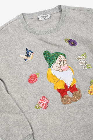 Embroidered Sweat Dress with Jewel Details