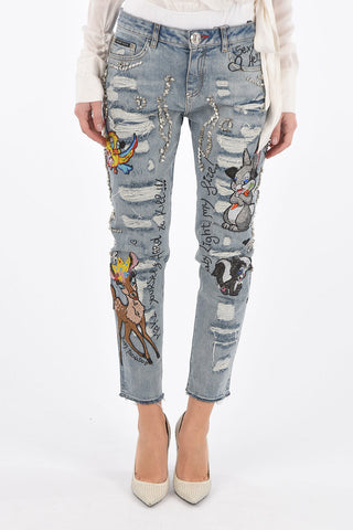 jeans Boyfriend PURE BLISS distressed con ricami patch