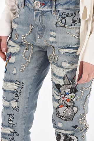 jeans Boyfriend PURE BLISS distressed con ricami patch