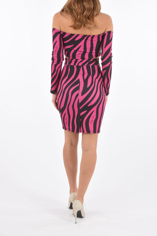 completo motivo animalier con top off shoulder