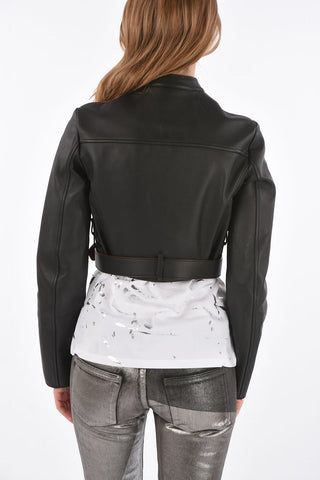 BLACK GOLD giubbotto biker L-MIMYY crop in pelle 