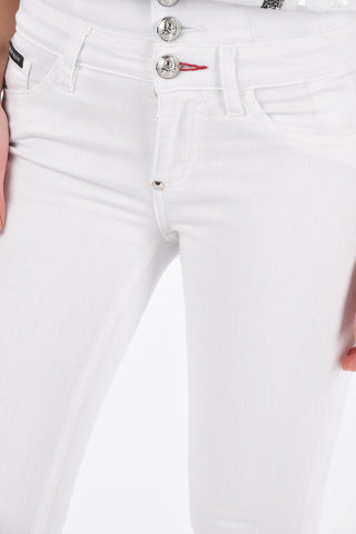 high waist slim fit DOMINIZZA 5 pockets pants