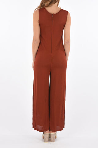 Flared Jumpsuit with Breast Pockets