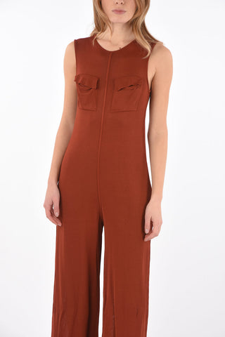 Flared Jumpsuit with Breast Pockets
