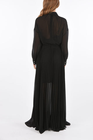 BLACK GOLD vestito floor D-RANI ABITO trasparente con zip