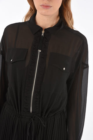 BLACK GOLD vestito floor D-RANI ABITO trasparente con zip