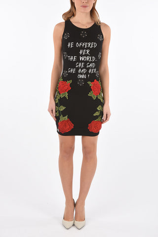 printed front ULITA mini dress with ith Contrasting Applications
