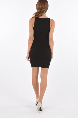 printed front ULITA mini dress with ith Contrasting Applications