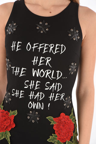 printed front ULITA mini dress with ith Contrasting Applications