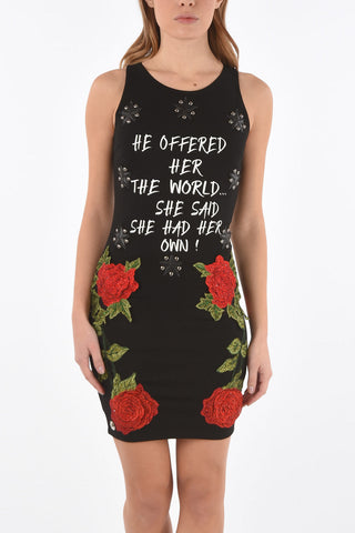 printed front ULITA mini dress with ith Contrasting Applications