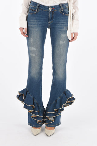 regular waist  BRITTANY FIT jeans with frill hem
