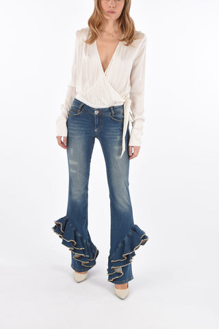 regular waist  BRITTANY FIT jeans with frill hem