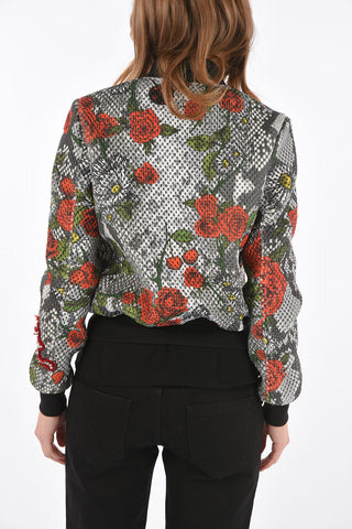 COUTURE Bomber AVELINA BATRIX fantasia rose con chiusura zip