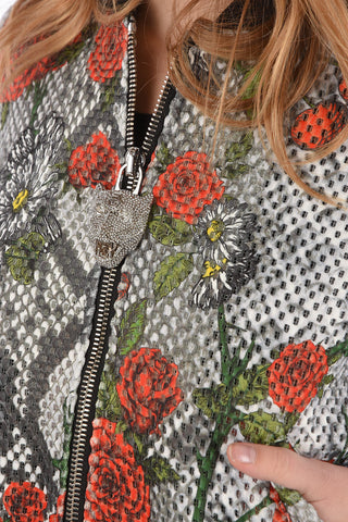 COUTURE Bomber AVELINA BATRIX fantasia rose con chiusura zip