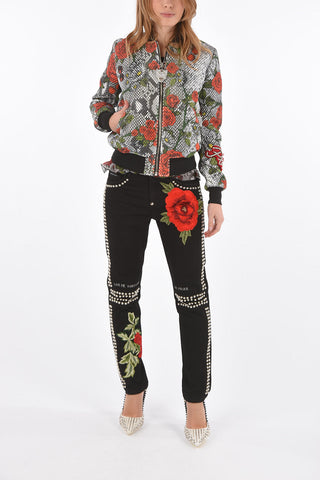COUTURE Bomber AVELINA BATRIX fantasia rose con chiusura zip